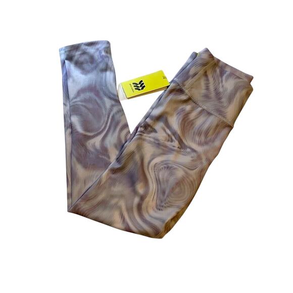 All in Motion Girls Leggings SZ S Purple Marble Pattern High Waist - Picture 1 of 8